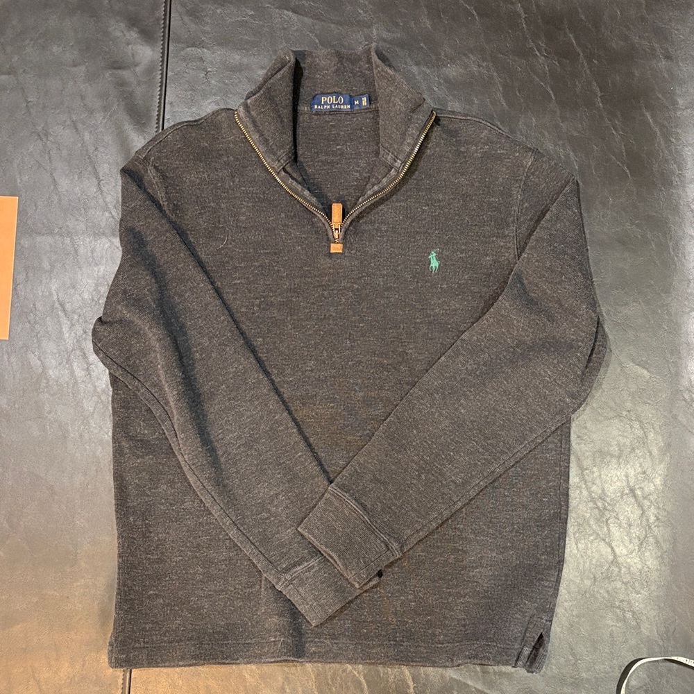 Polo by Ralph Lauren Men's Charcoal Zip-Up Sweater